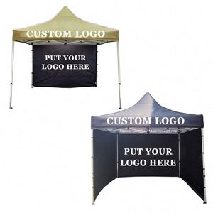 Carpa de Exhibición Personalizada con Logotipo Impreso en Negro de 10 x 10, Gazebos para Eventos, Carpa con Impresión Personalizada Económica - Product Image 1