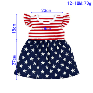 Vestido de Fiesta para Niñas, Ropa Infantil para el 4 de Julio, Vestidos con Manga Corta - Product Image 4