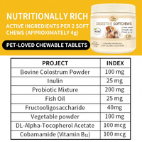 Complément alimentaire digestif pour animaux de compagnie en gros – Friandises à mâcher molles pour le soin intestinal – Complément nutritionnel pour la santé digestive des chiens et des chats