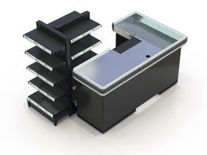 Mostrador de Caja Personalizable con Recubrimiento de Color para <span class=keywords><strong>Supermercados</strong></span>, Mesa de Caja con Identidad de Marca para <span class=keywords><strong>Supermercados</strong></span> en Franquicia - Product Image 4