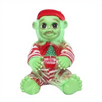 Jouet en peluche en latex, décoration créative, cadeau, poupée en latex, monstre vert Grinch de Noël pour bébé CH-G009, design mignon personnalisable