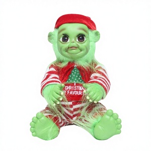 Latex Plush Toy Decoration Creative Gift Latex Doll <strong>Baby</strong> Christmas <strong>Grinch</strong> Green Monster CH-G009 Customizable Cute Design - Product Image 1