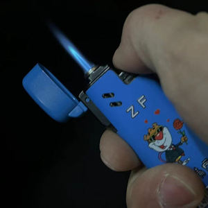 ब्यूटेन गैस सिगार धातु लाइटर Windproof मुद्रण कस्टम लोगो छवि Refillable OEM रसोई Scorch जेट लौ मशाल लाइटर - Product Image 5