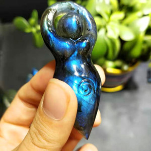 High Quality Natural Gemstone Polished Labradorite Goddess Crystal Model Crafts for Decoration