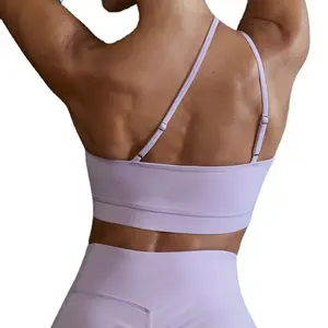 Reggiseno sportivo da allenamento Push-Up con una spalla che assorbe l'umidità ad asciugatura rapida su misura delle nuove donne alla moda