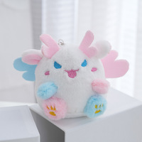 Porte-clés en peluche dragon mignon de dessin animé animaux en peluche pendentif poupée monstres porte-clés en peluche pour machine à griffes enfants vente en gros