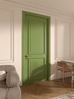 Porte intérieure à ouverture latérale au design moderne, peinte en vert, écologique, finition laquée personnalisée pour les maisons