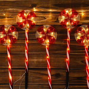 Meilleures arches <span class=keywords><strong>de</strong></span> canne en bonbon éclairées bon marché fournitures <span class=keywords><strong>de</strong></span> décoration <span class=keywords><strong>de</strong></span> Noël Lumières solaires extérieures à led - Product Image 3