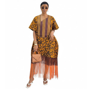 Abito Lungo da Donna con <span class=keywords><strong>Stampa</strong></span> <span class=keywords><strong>Etnica</strong></span> Vintage e Nappe, Nuova Collezione Primavera 2026, per Commercio Transfrontaliero Europa America Africa - Product Image 5