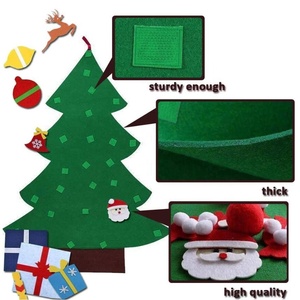 Bộ Cây Giáng Sinh Cảm Thấy 2,3ft, DIY, Đồ Trang Trí Giáng Sinh 18 Món, Có Đèn LED TREO TƯỜNG, Làm Quà Giáng Sinh Cho Trẻ Em, Gia Đình - Product Image 4