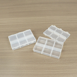 Transparent 6 Compartment Nail Art Storage Box With Lid For Tools And Accessories Desktop Organizer Yiwu Origin - Product Image 2