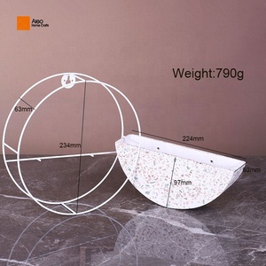 인공 테라조 금속 프레임 식물 홀더 실내/실외 정원 벽걸이 장식 화분 및 화분 - Product Image 5