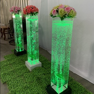 RVB led bulle d'eau aquarium acrylique <span class=keywords><strong>fleur</strong></span> pilier hôtel restaurant meubles - Product Image 3