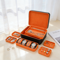 Boîte de rangement pour bijoux en cuir PU de grande capacité, personnalisable, avec chaîne cubaine, organiseur de voyage portable pour montre