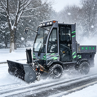 Vehículo para Nieve con Transmisión de Tracción en las Cuatro Ruedas, Diferenciales Dobles, Dirección Asistida Hidráulica y Tolva para Conducción en Terrenos Difíciles
