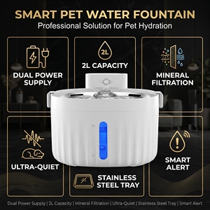 Dispensador de Agua Automático Inalámbrico para Mascotas de 2L, Baterí<span class=keywords><strong>a</strong></span> de 5000mAh, Sensor, Modos de Temporizador Continuo, Recipiente de Acero 304 para Comercio Electrónico en la UE y EE. UU. - Product Image 2