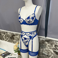 Lingerie sensuelle, soutien-gorge transparent érotique, ultra sexy, 5 pièces, culottes sans entrejambe, bretelles de poitrine attrayantes, sous-vêtements 1555