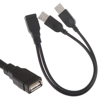 USB 2.0 Buchse USB 2 Stecker Verlängerung kabel Double Splitter 3A Schnell ladung für Drucker Kameras Computer Braid PVC