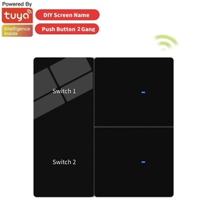 Nuevo Diseño Interruptor Inteligente Tuya de 2 Ganglios con Pantalla LED y Nombre en el Panel, 600W, Placa Frontal de Cristal Dorado, Edición de Nombre de Habitación, MQTT, Home Assistant - Product Image 4