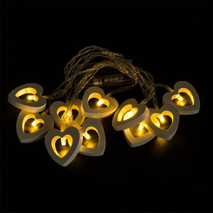 Christmas Tree Decoration Bedroom <strong>Net</strong> Romantic Room Decorative Creative Proposal Valentine's Day <strong>LED</strong> Wooden Heart Light <strong>String</strong> - Product Image 4