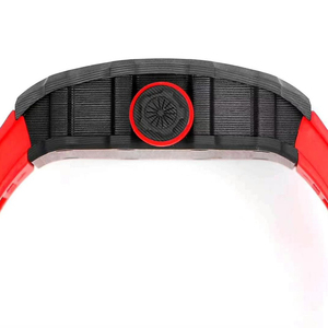 Top-Tier Tourbillon <b>Mechanical</b> <b>Watch</b> Red Rubber Strap Formal Parties Daily Use Travel Elegant Men's High End Wristwatch - Product Image 5