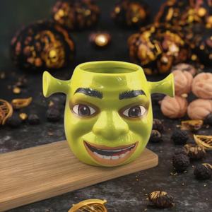 Taza <span class=keywords><strong>de</strong></span> Cerámica QH <span class=keywords><strong>de</strong></span> <span class=keywords><strong>Shrek</strong></span> con Máscara Verde <span class=keywords><strong>de</strong></span> Halloween, Capacidad <span class=keywords><strong>de</strong></span> 500 ml, Apta para Lavavajillas, Desechable, para Café, Té, Agua, Leche, Excelente Regalo - Product Image 1
