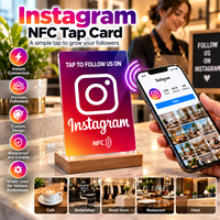 Carte NFC personnalisée pour les réseaux sociaux Instagram, appuyez pour suivre, carte de visite intelligente sans contact pour les magasins, les restaurants et les influenceurs