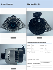 ไดชาร์จรถยนต์ AL FA RO <span class=keywords><strong>MEO</strong></span> 147 1.6 16V T.SPARK 937 ปี 2000-2010 1598 ซีซี AR32104 AR37203 63321836 - Product Image 4
