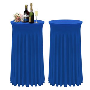 Gonne per Tavoli da Cocktail Rotondi in Spandex con Drappeggi Ondulati, Coperture Elastiche per Tavoli Alti - Product Image 1