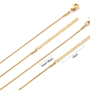 Cadenas Modernas para Hombre y Mujer, Cadena de Cable de 1-2 mm, 45+5 mm, Chapada en Oro de 18K, Acero Inoxidable, Cierre de Palanca, Joyería de Regalo - Product Image 2