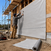 Sous-couche de toiture personnalisable en PP non tissé laminé avec tissu tissé en PE, comme membrane d'étanchéité et retardateur de vapeur pour l'habillage des maisons