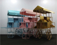 Carrito de Metal para Dulces con Ruedas para Boda, Estantes de Exhibición de Hierro para Niños, Decoración de Fiesta, Bar Dulce, Pastel, Carrito de Dulces