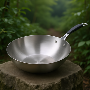 Wok Trimetal in acciaio inossidabile da 14 pollici tradizionale per cucinare in wok - Product Image 3