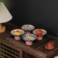 Chinese stijl porseleinen ronde handgeschilderde fruitschaal dessert schaal vintage huis gedroogd fruit snack schaal thee-bereidings schaal nieuw