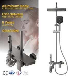 Có thể điều chỉnh cánh tay mưa vòi hoa sen đầu áp lực cao nhôm bồn tắm và vòi hoa sen Kit cho ký túc xá CE - Product Image 1