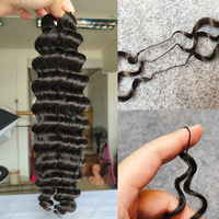 Nouvelle Arrivée - Extensions de Cheveux Humains Tressées au Crochet - Installation et Retrait Rapides - 100% Cheveux Humains Bouclés Birmans - Ajustement du Volume des Cheveux Librement Réglable