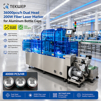 Machine de marquage laser fibre haute vitesse 36 000 pièces/h à double tête 200W pour bouchons de bouteilles en aluminium, avec intelligence artificielle anti-contrefaçon et traçabilité