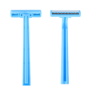 Rasoir facial manuel jetable en plastique gris à double lame en acier inoxydable – Prix de gros - Product Image 3