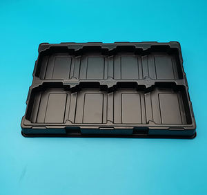 ถาด IC ESD ชิ้นส่วนอิเล็กทรอนิกส์ถาดบรรจุภัณฑ์อิเล็กทรอนิกส์ PCB พลาสติกสีดําแบบกําหนดเอง - Product Image 1
