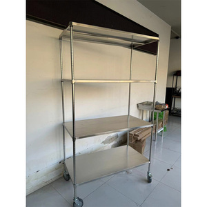 Estanterías de Acero Inoxidable de 4 Niveles <span class=keywords><strong>para</strong></span> <span class=keywords><strong>Cocina</strong></span>, Garaje, Estanterías Metálicas Resistentes y <span class=keywords><strong>Estante</strong></span> de Almacenamiento Industrial - Product Image 3
