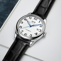 Montre automatique mécanique de luxe pour homme I&W CARNIVAL avec bracelet en cuir lumineux personnalisé, mouvement Seiko NH35, élégante et tendance