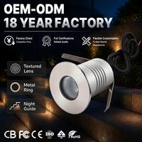 Projecteur LED encastré 45 mm 3W à faisceau multi-directionnel, anneau métallique en aluminium, étanche IP67, pour terrasse extérieure et pavage encastré