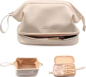 Make-Up-Tasche tragbar Reisen PU Kosmetik-Taschen für Damen kleiner Reißverschlussbeutel Make-Up-Organisator wasserdicht