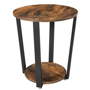 Table console ronde moderne SENYU avec plateau en bois, pieds en métal et étagère de rangement, meubles de salon - Product Image 6