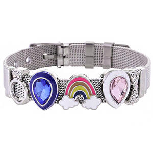 Pulsera <span class=keywords><strong>de</strong></span> Acero Inoxidable en Oferta, Joyería <span class=keywords><strong>de</strong></span> Boda Personalizada, Brazalete <span class=keywords><strong>de</strong></span> Acero Inoxidable con Piedras <span class=keywords><strong>de</strong></span> Diamante para Mujer - Product Image 2