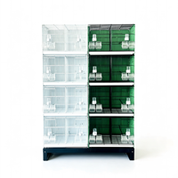 Cage d'élevage pliable en métal avec plateau en plastique pour oiseaux : Jade Bird, Canaris, Oiseaux d'or, Hirondelles grises, Grands oiseaux jaunes dorés
