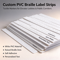 Bandes d'étiquettes braille en PVC autocollantes, signalisation tactile personnalisée, marqueurs de sol à points en relief pour ascenseurs et couloirs publics, modèle