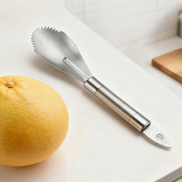 Roestvrijstalen grapefruitschiller met antiaanbaklaag, gekartelde rand, comfortabele grip, handmatig fruit- en groentereinigingsgereedschap voor thuiskeuken
