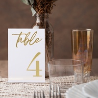 Numéros de table en acrylique 3D dorés pour réception de mariage Pafu, numéros de table 1 à 15 avec 15 supports de numéros de table dorés
