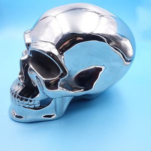 Crâne en métal réaliste, artisanat en acier inoxydable, couleur alliage de zinc, décoration d'Halloween, utilisation en intérieur - Product Image 3